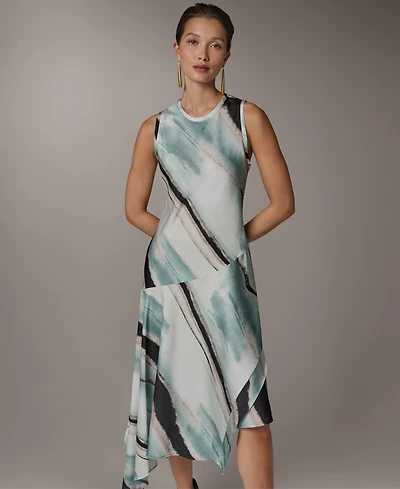 Donna Karan New York Women's Crew Neck Midi Dress