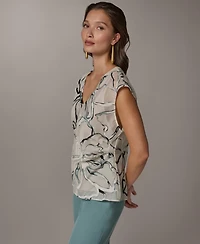 Donna Karan New York Women's Sleeveless V-Neck Top