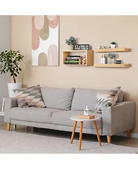 Sorbus 2 Floating Shelves with Invisible Brackets & 1 Rectangular Box (Maple)