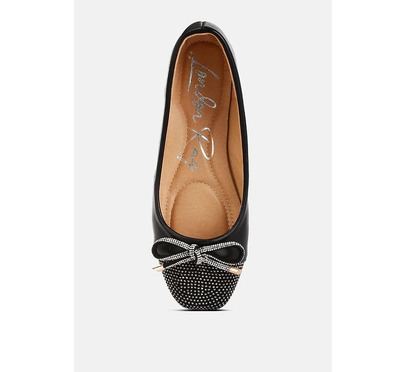 aine rhinestones embellished toe cap ballerinas
