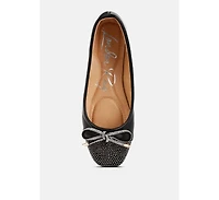 aine rhinestones embellished toe cap ballerinas