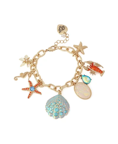 Betsey Johnson Faux Stone Sealife Charm Bracelet