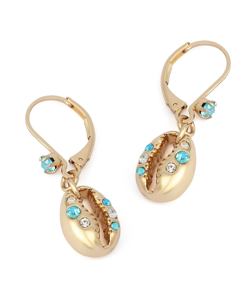 Betsey Johnson Faux Stone Shell Drop Earrings