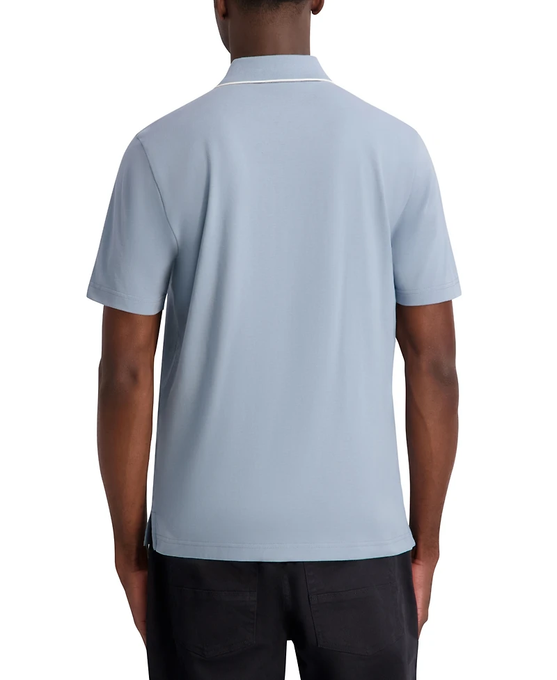 Karl Lagerfeld Paris Men's Short-Sleeve Regular-Fit Textured Polo T-Shirt