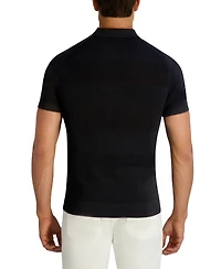 Karl Lagerfeld Paris Men's Short-Sleeve Regular-Fit Spread Collar Polo Sweater