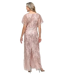 Alex Evenings Women's Sequin Column Zipper Gown