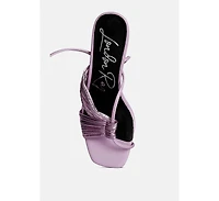 xuxa metallic tie up italian block heel sandals
