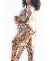 Fashion-szn Curve Women's V-Neck Ruffle Printed Resort Top