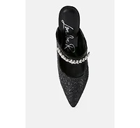 twinklet glitter diamante embellished stilettos pumps