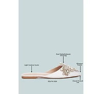 Astre Pearl Embellished Shimmer Mules