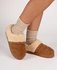 Journee Collection Women's Blair Round Toe Quilted Clog Slippers