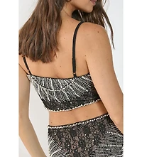 Nasty Gal Women's Lace Strappy Sequin Crop Top