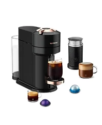 Nespresso Vertuo Next Premium Coffee and Espresso Machine by De'Longhi, Black Rose Gold with Aeroccino Milk Frother