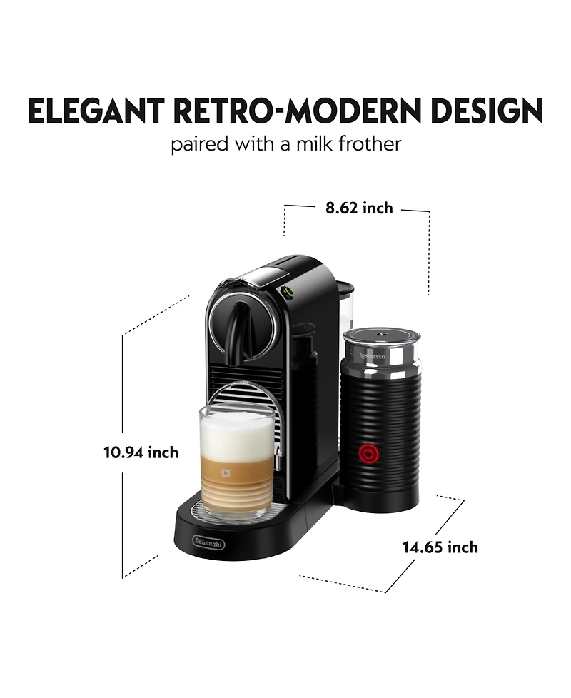 Nespresso Original CitiZ Espresso Machine by De'Longhi, with Aeroccino Milk Frother