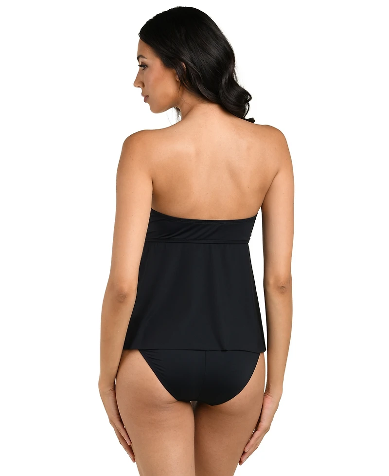 La Blanca Women's Island Goddess Bandeau Neck Tankini Top