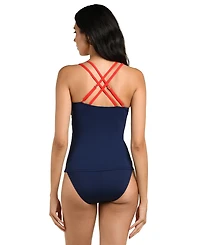 La Blanca Women's Americana Lace-Up Tankini Top