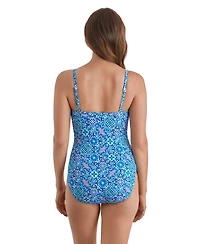 ShapeSolver Women's Surplice Neck One-Piece Swimsuit