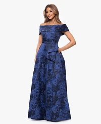 Xscape Women's Brocade Off-The-Shoulder Ball Gown