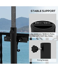 Outsunny Patio Umbrella Holder, Adjustable Deck Mount Bracket for Railing