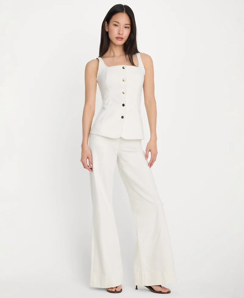 Good American Women's Square Neck Top, Regular & Plus