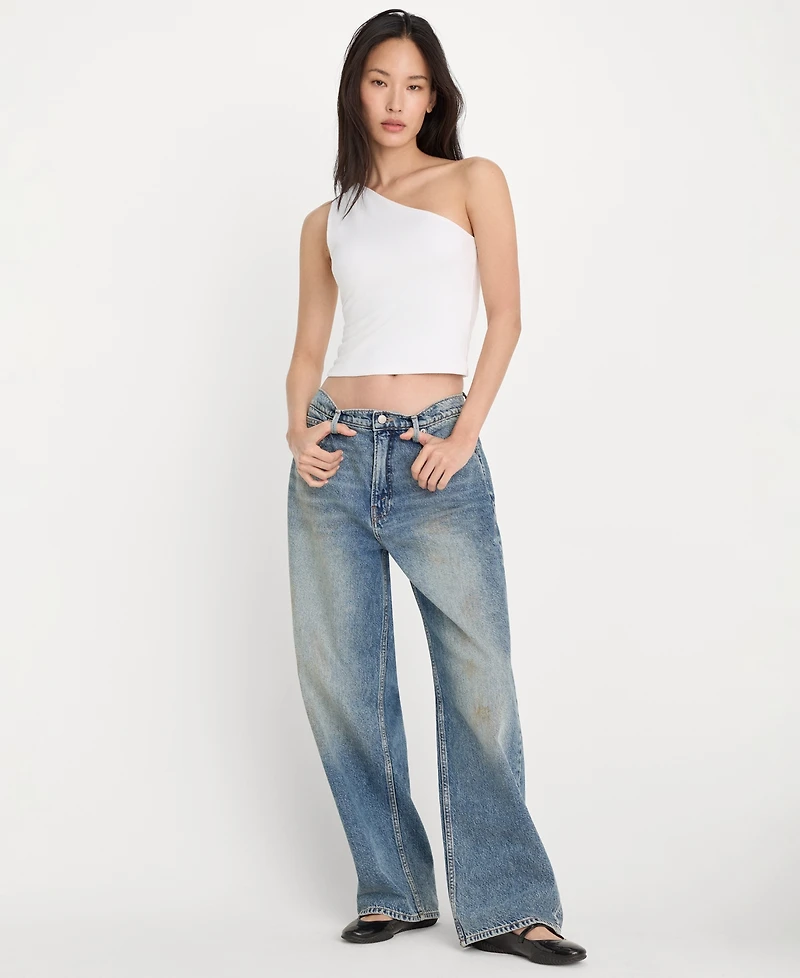 Good American Women's One-Shoulder Top, Regular & Plus
