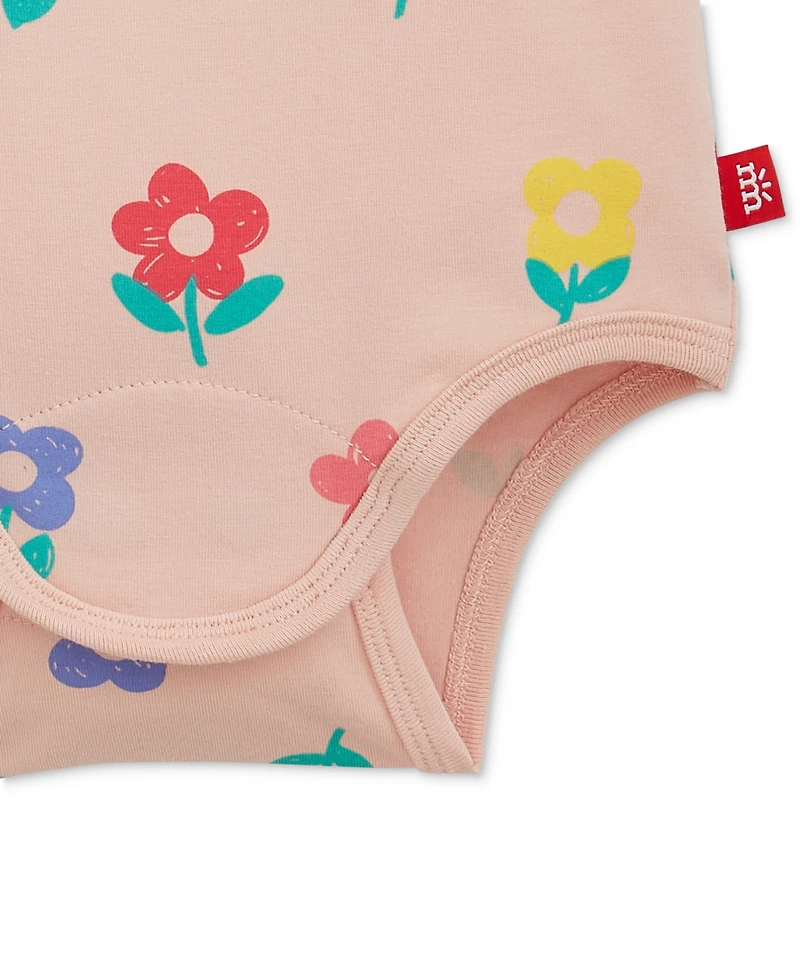 Magnetic Me Baby Girls' Short-Sleeve Bodysuit and Pants, 3-Piece Set