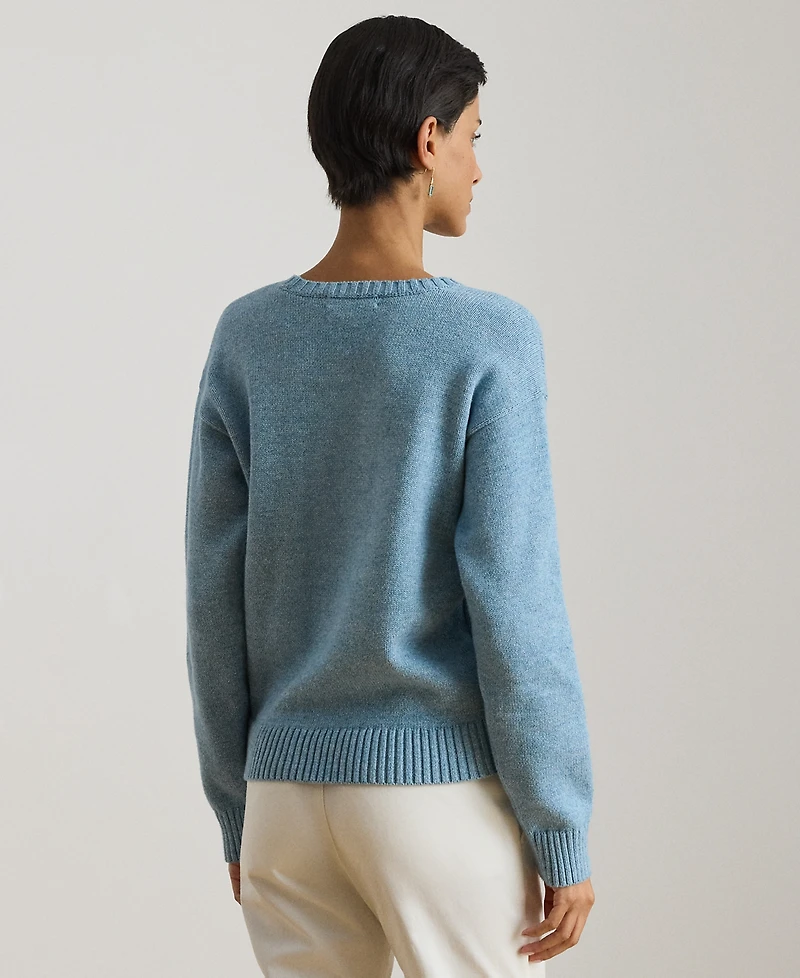 Lauren Ralph Petite Intarsia-Knit Crewneck Sweater