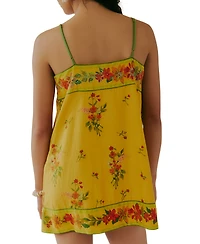 Free People Women's Printed Straight Neck Mini Dress