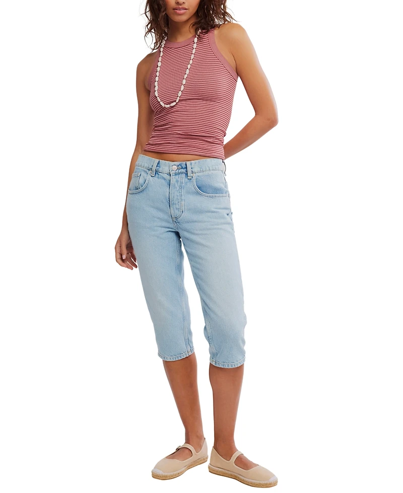 Free People Women's Striped Crew Neck Tank Top