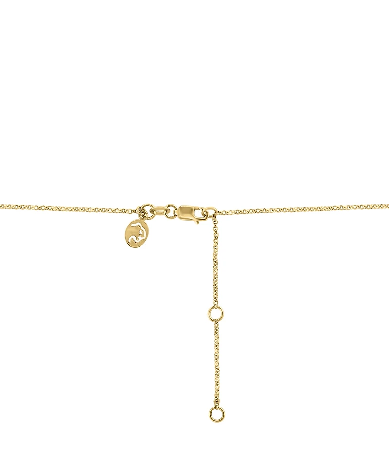 Effy Collection Onyx & Diamond (1/10 ct. t.w.) Pendant Necklace in 14k Yellow Gold