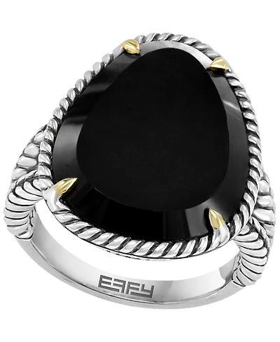 Effy Collection Turquoise Ring in Sterling Silver with 14k Yellow Gold Plating
