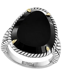 Effy Collection Turquoise Ring in Sterling Silver with 14k Yellow Gold Plating