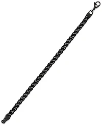 Esquire Men's Jewelry Black and Silver Wheat Chain Bracelet in Stainless Steel