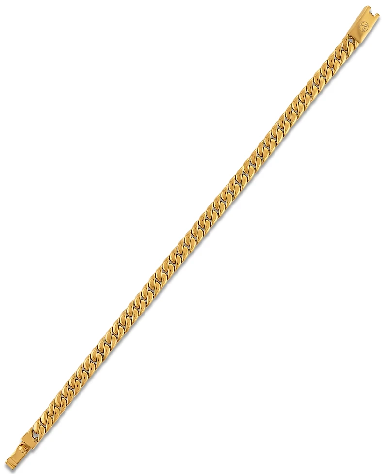 Esquire Men's Jewelry Polished Double Layer Chain Bracelet in Yellow-Plated Stainless Steel