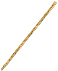 Esquire Men's Jewelry Polished Double Layer Chain Bracelet in Yellow-Plated Stainless Steel
