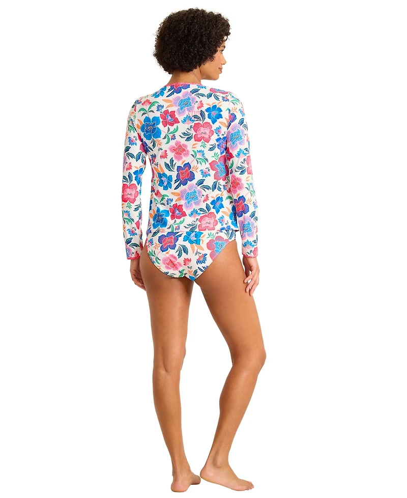 Tommy Bahama Women's Printed Long-Sleeve Zipper Rashguard