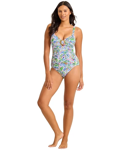 Tommy Bahama Women's Sweetheart Neck Printed One-Piece Swimsuit