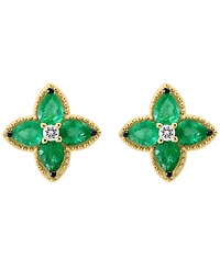 Effy Collection Emerald (1-1/6 ct. t.w.) & Diamond (1/20 ct. t.w.) Earrings in 14k Yellow Gold