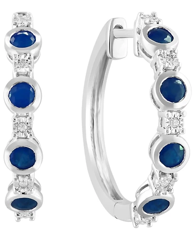 Effy Collection Tanzanite (5/8 ct. t.w.) & Diamond (1/20 ct. t.w.) Earrings in Sterling Silver (Also Available in Emerald & Multi-Sapphire)