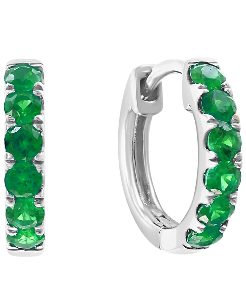Effy Collection Emerald (1/6 ct. t.w.) Pear Earrings 14k White Gold (Also Available Yellow Gold)