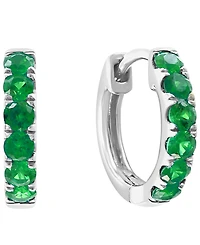 Effy Collection Emerald (1/6 ct. t.w.) Pear Earrings 14k White Gold (Also Available Yellow Gold)