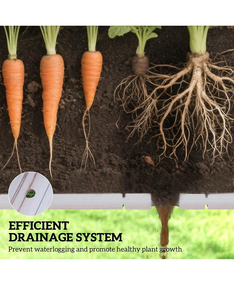 Outsunny 2 Tier Raised Garden Bed, Elevated Wooden Planter Box,