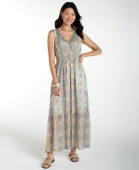 Liverpool Los Angeles Women's Smocked Waist Maxi Dress