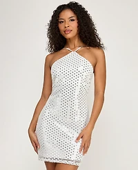 Seni & Cade Juniors' Halter Neck Mini Dress