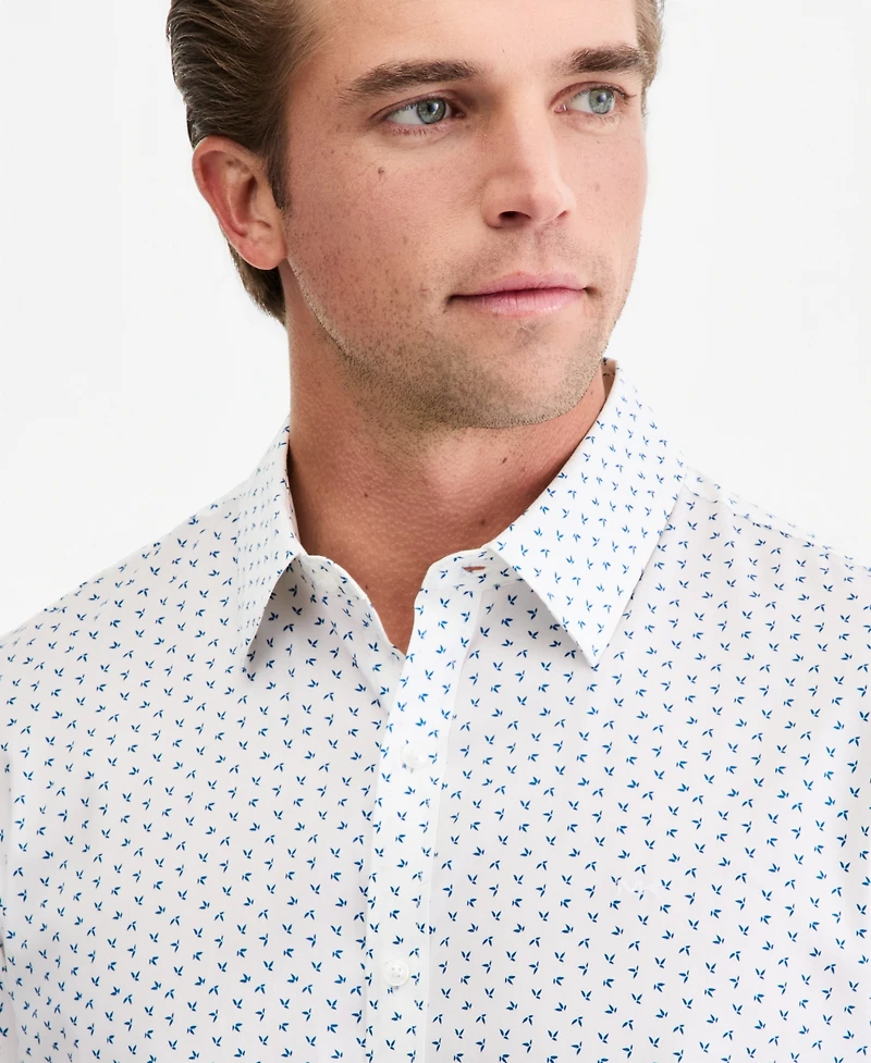 Michael Kors Men's Slim-Fit Performance Floral Short-Sleeve Shirt