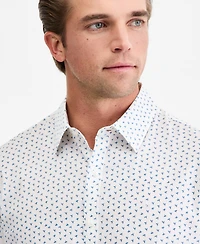 Michael Kors Men's Slim-Fit Performance Floral Short-Sleeve Shirt