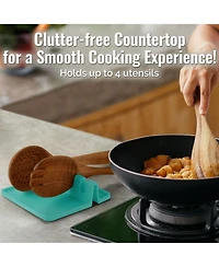 Silicone Utensil Rest with Drip Pad for Multiple Utensils