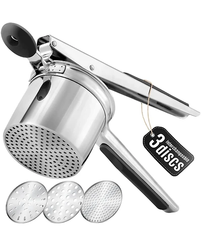 Zulay Kitchen Potato Ricer with 3 Interchangeable Discs
