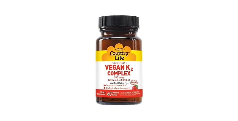 Country Life K2 Complex, 500 Mcg, 60 Chewable Tablets