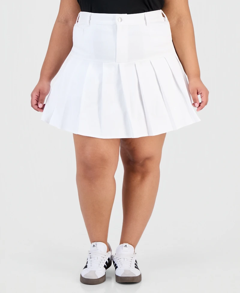 Full Circle Trends Trendy Plus Pleated-Hem Mini Skort
